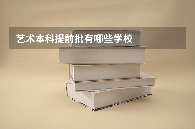 艺术本科提前批有哪些学校